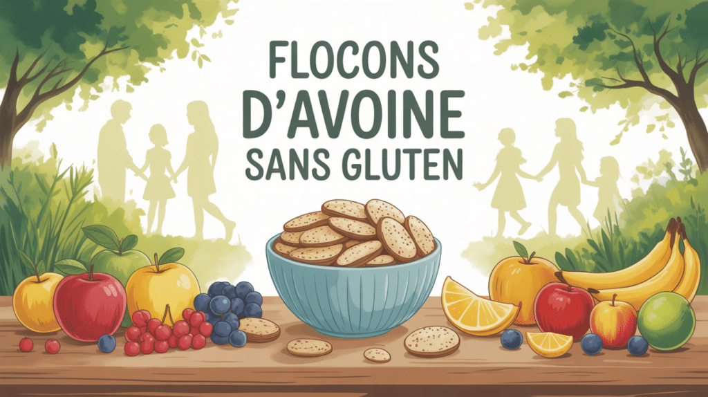 flocon d avoine sans gluten dans un bol sur une table avec fruits