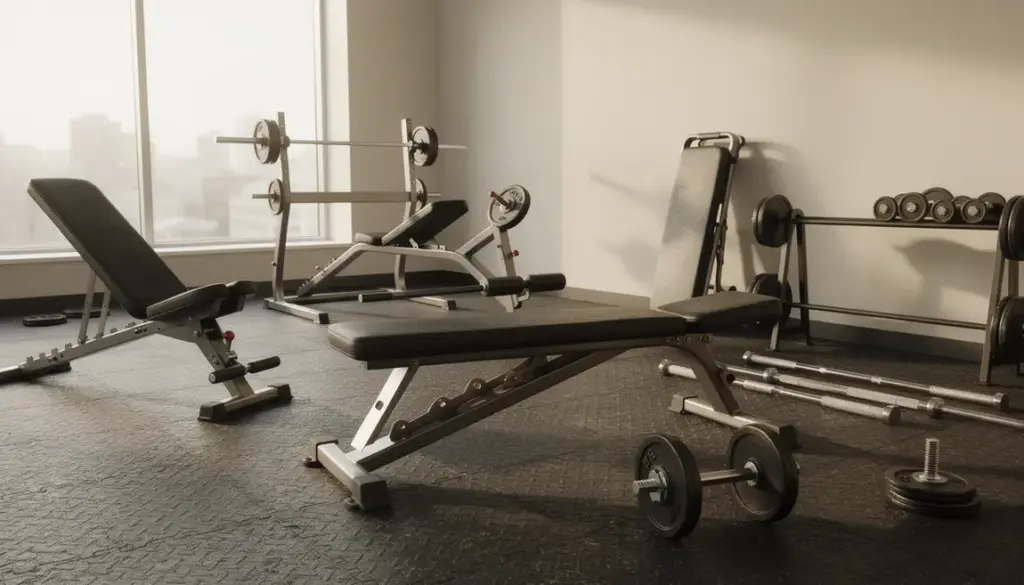 Home gym avec bancs de musculation plat inclinable multifonction pliable