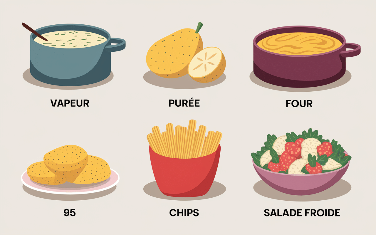 infographie ig de la pomme de terre par mode de cuisson