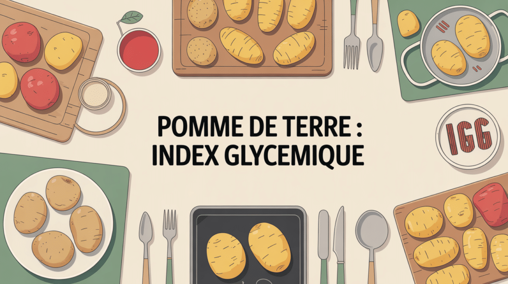 table preparation pomme de terre et graphique index glycemique