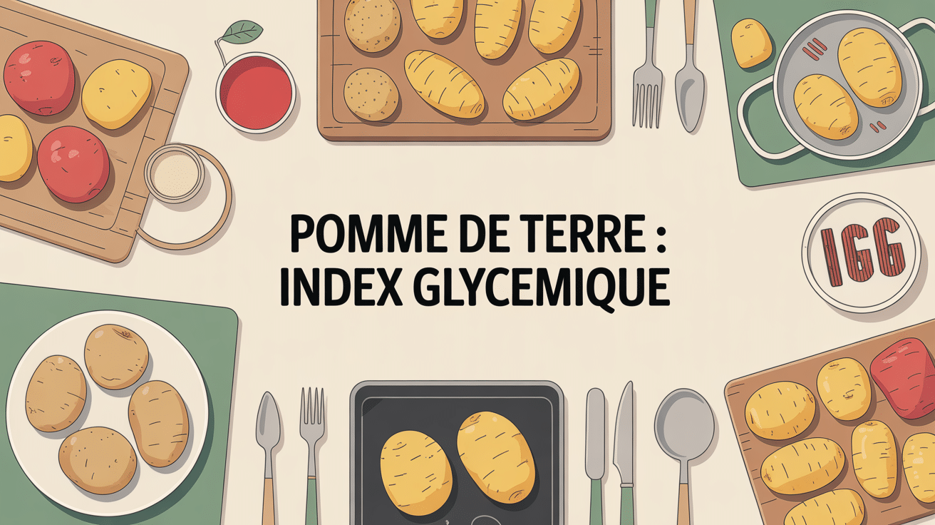 table preparation pomme de terre et graphique index glycemique