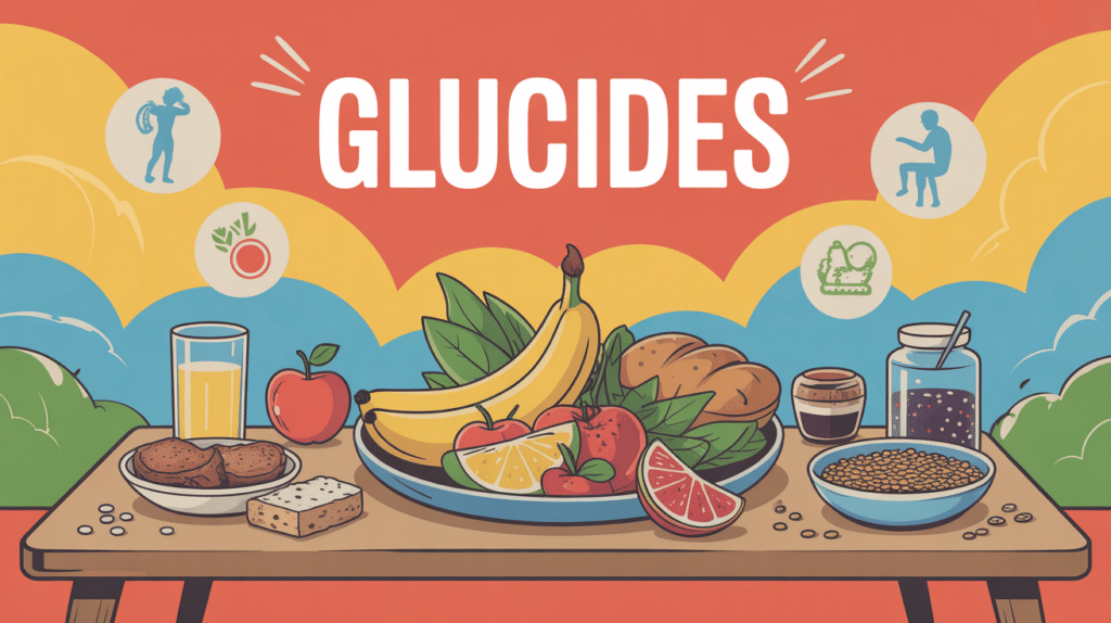 tableau dynamique illustrant les 10 aliments les plus riches en glucides avec sport et digestion
