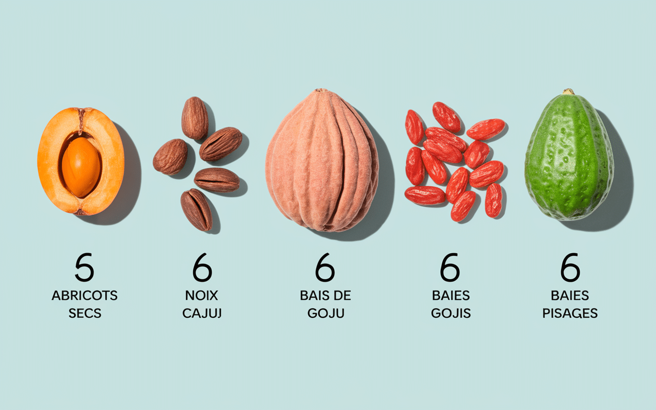 Tableau des fruits riches en fer et teneur
