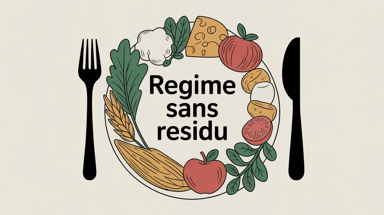 assiette menu pour regime sans residus aliments autorises