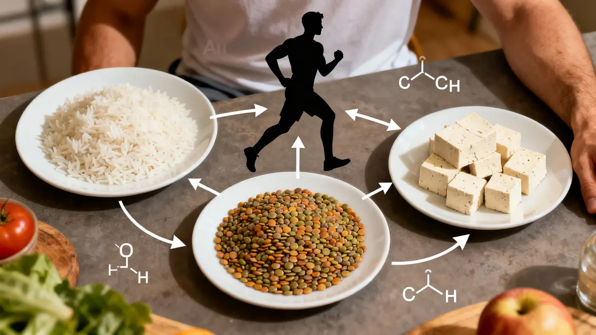 Combinaison riz lentilles tofu acides aminés musculation