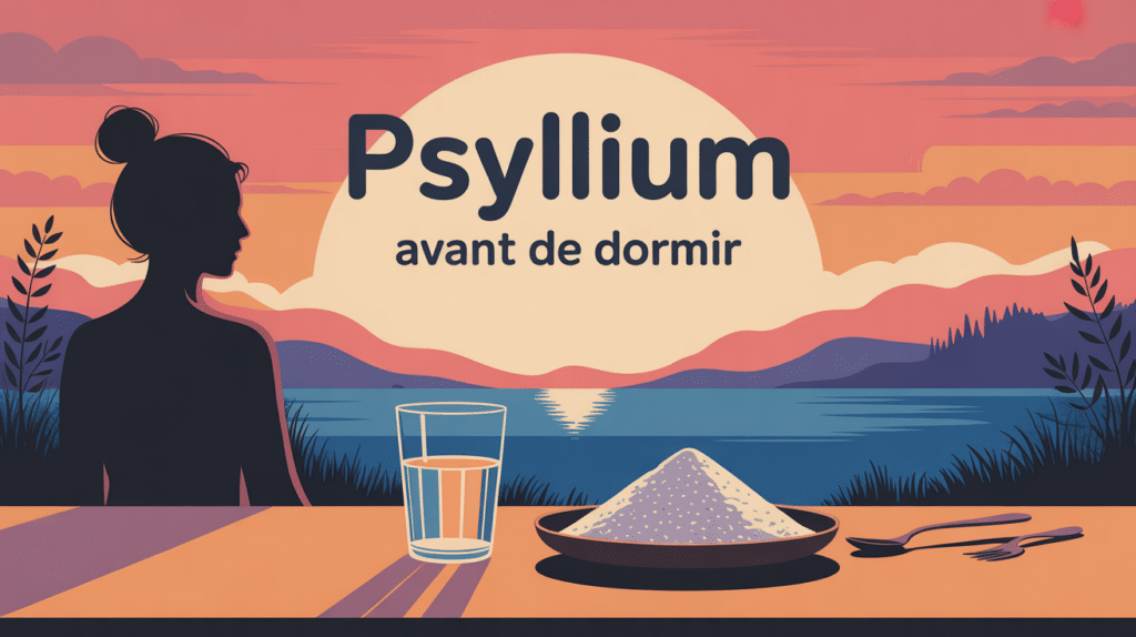 illustration psyllium avant de dormir coucher soleil bien-etre digestion