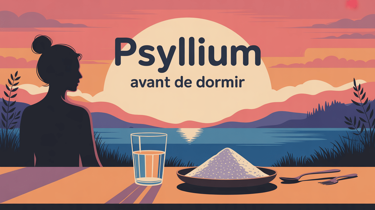 illustration psyllium avant de dormir coucher soleil bien-etre digestion