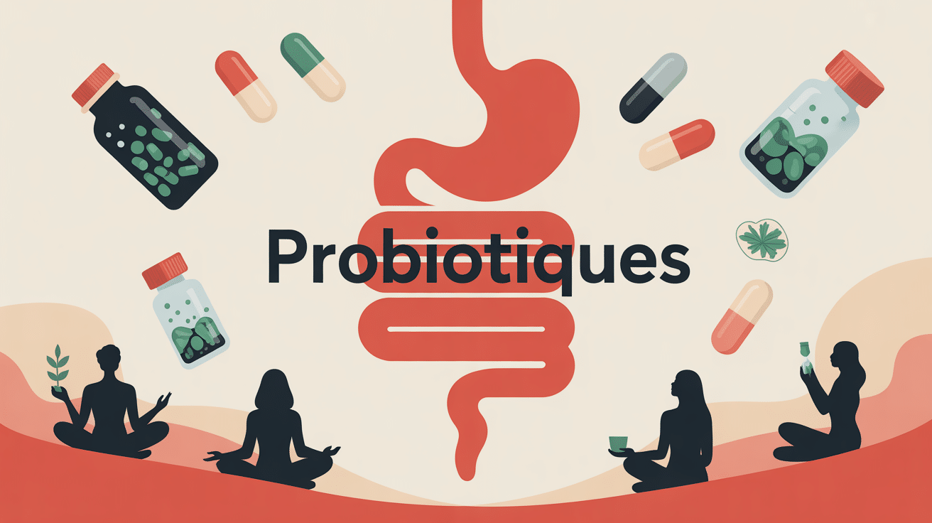 Intestin stylisé et probiotiques, quand prendre des probiotiques