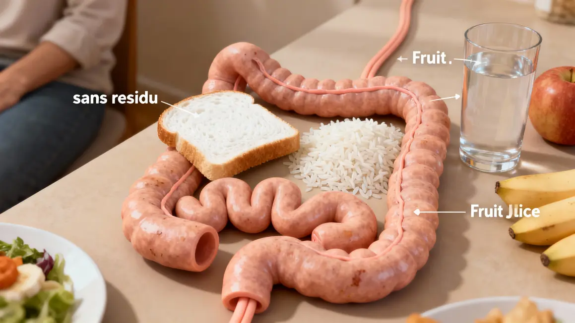 Schéma sur le régime sans résidu et aliments digestes