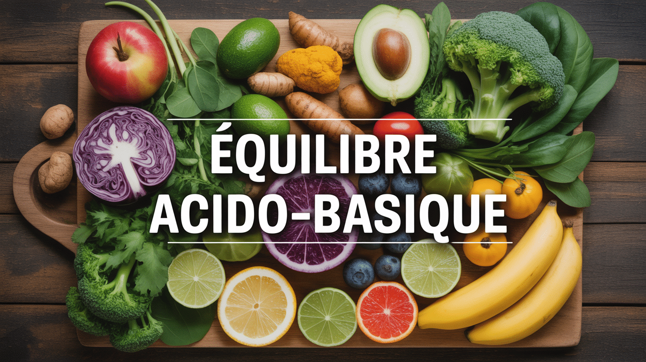 Top 10 aliments alcalins sur une planche bois avec aliments frais