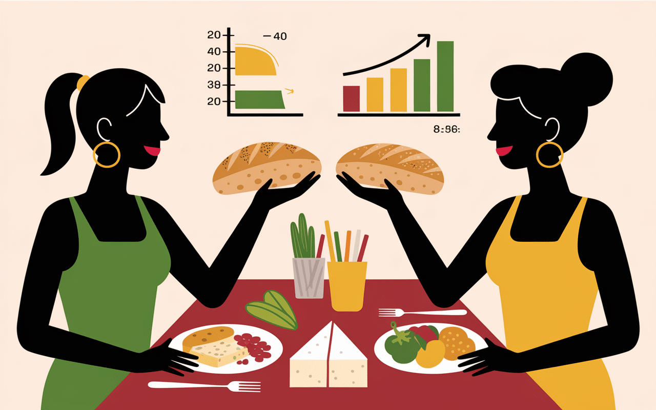 illustration sante et index glycemique, combien de calories dans une baguette