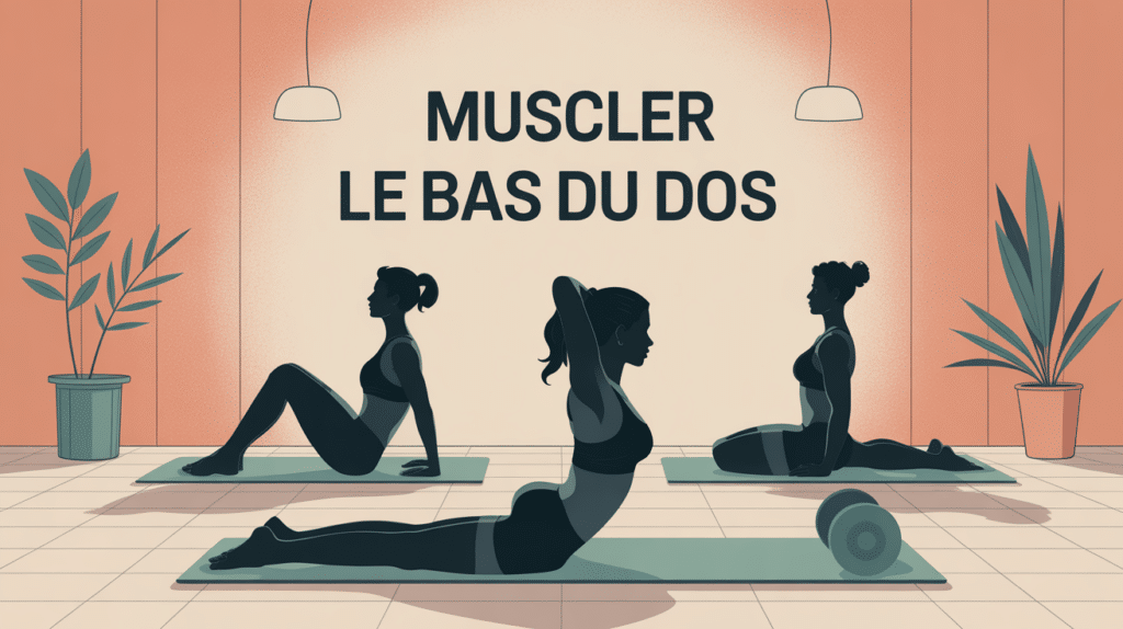 Muscler bas du dos image stylisee silhouettes exercices