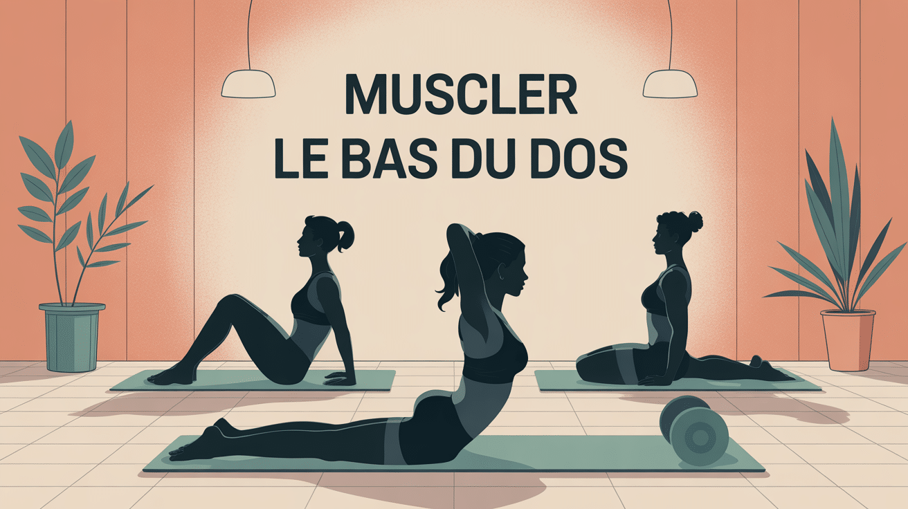 Muscler bas du dos image stylisee silhouettes exercices