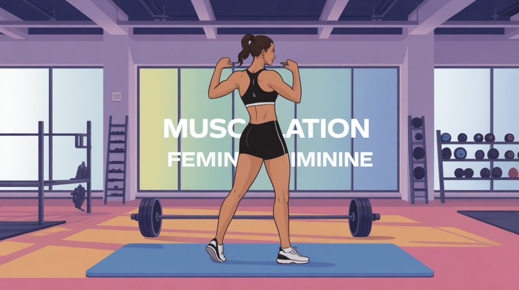 musculation femme illustration salle de sport