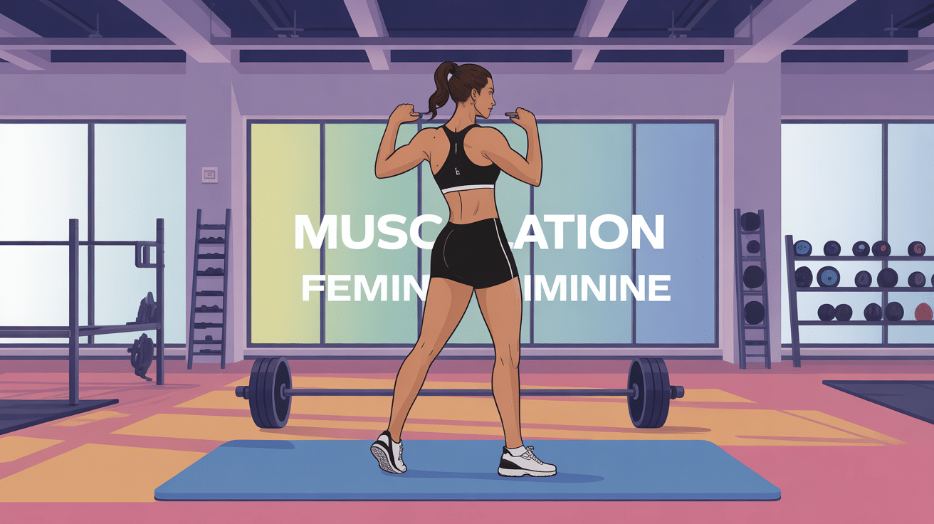musculation femme illustration salle de sport