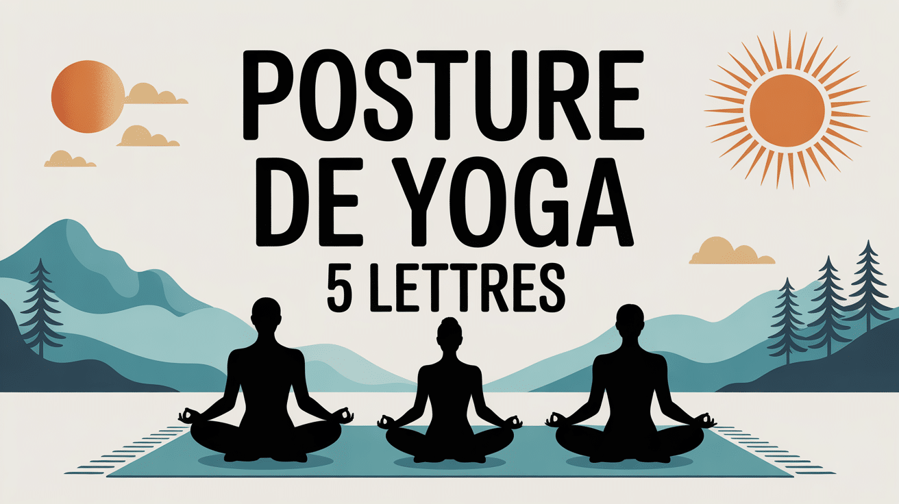 Posture de yoga 5 lettres image centrale moderne