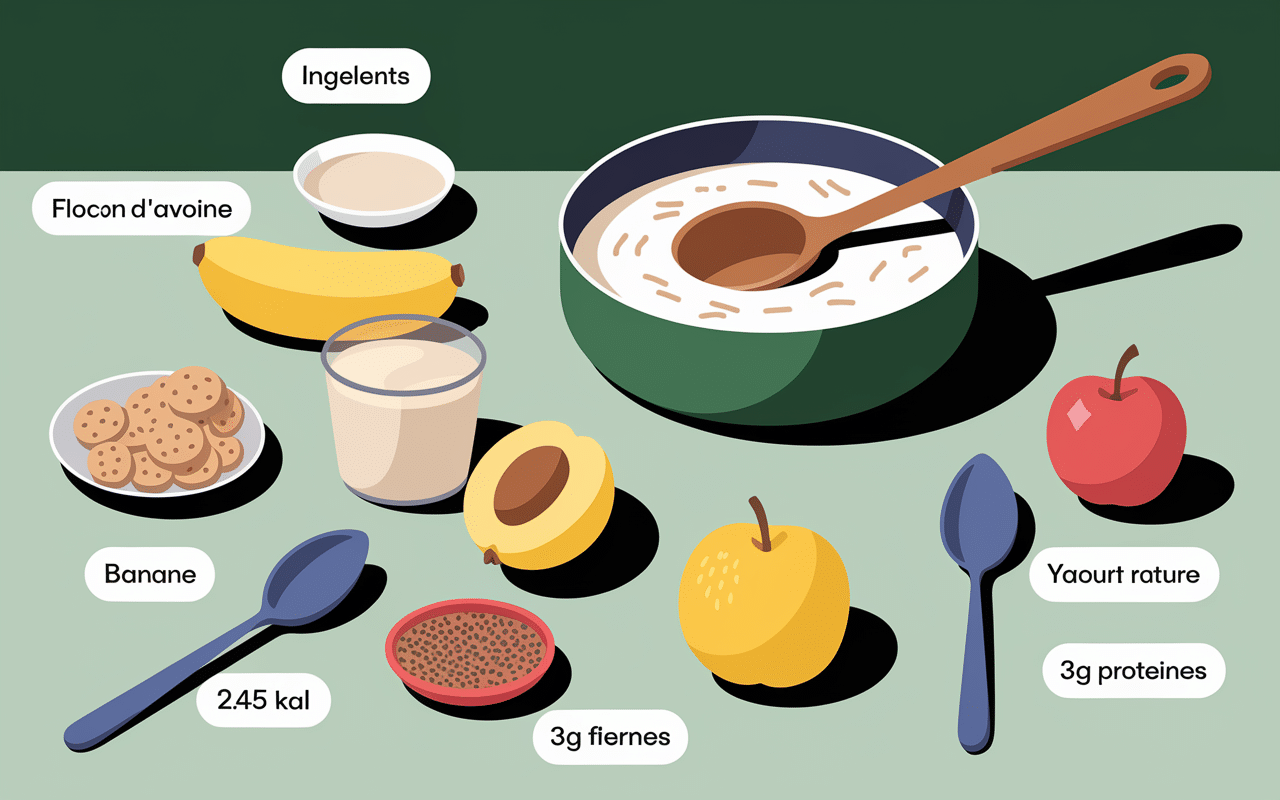 ingredients recette porridge minceur preparation