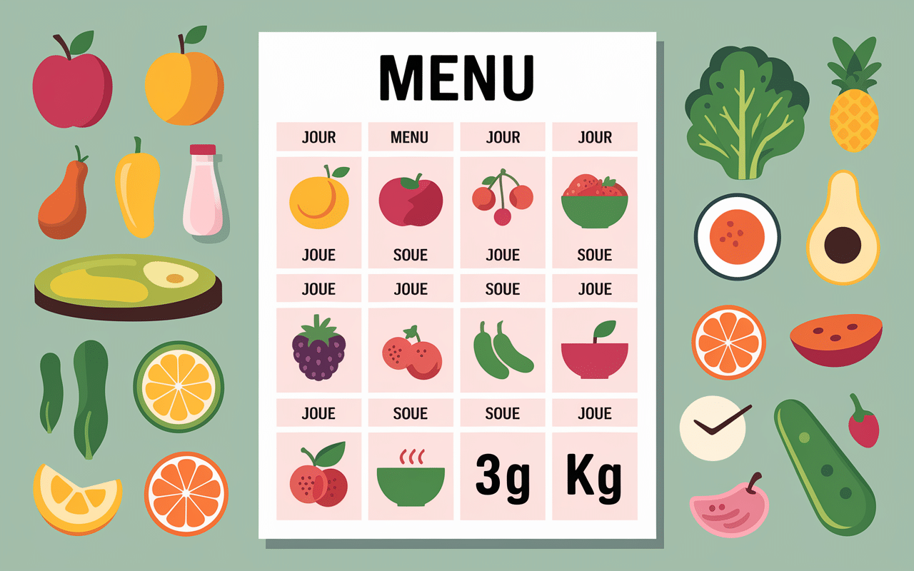 regime soupe au choux programme pdf menu jours imprimable