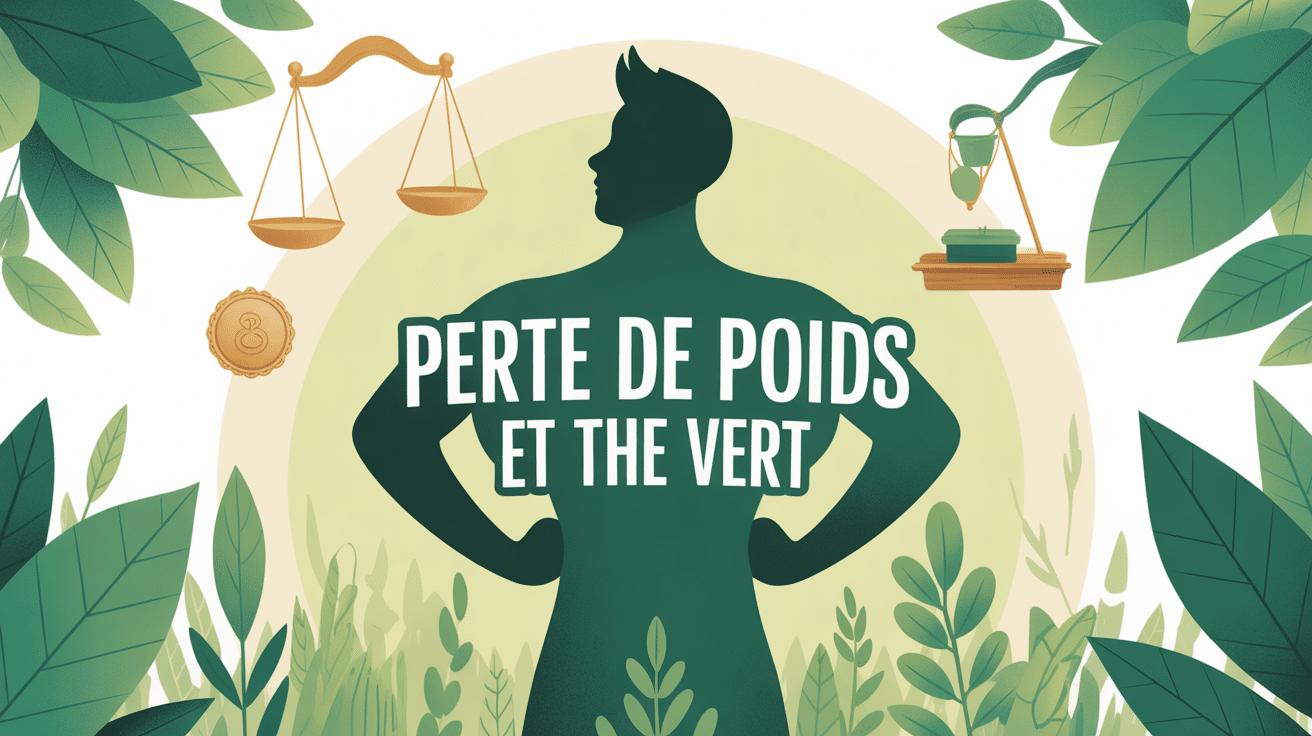 the vert perte de poids, silhouette stylisee, feuilles, medaille