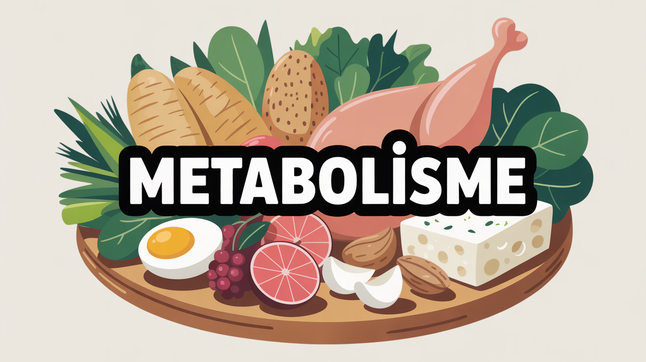 Plateau aliments qui boostent le métabolisme illustration moderne