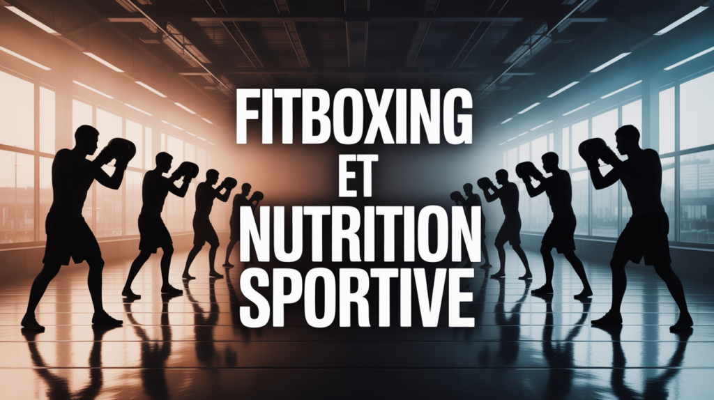 Salle fitboxing silhouettes sportifs ambiance energie