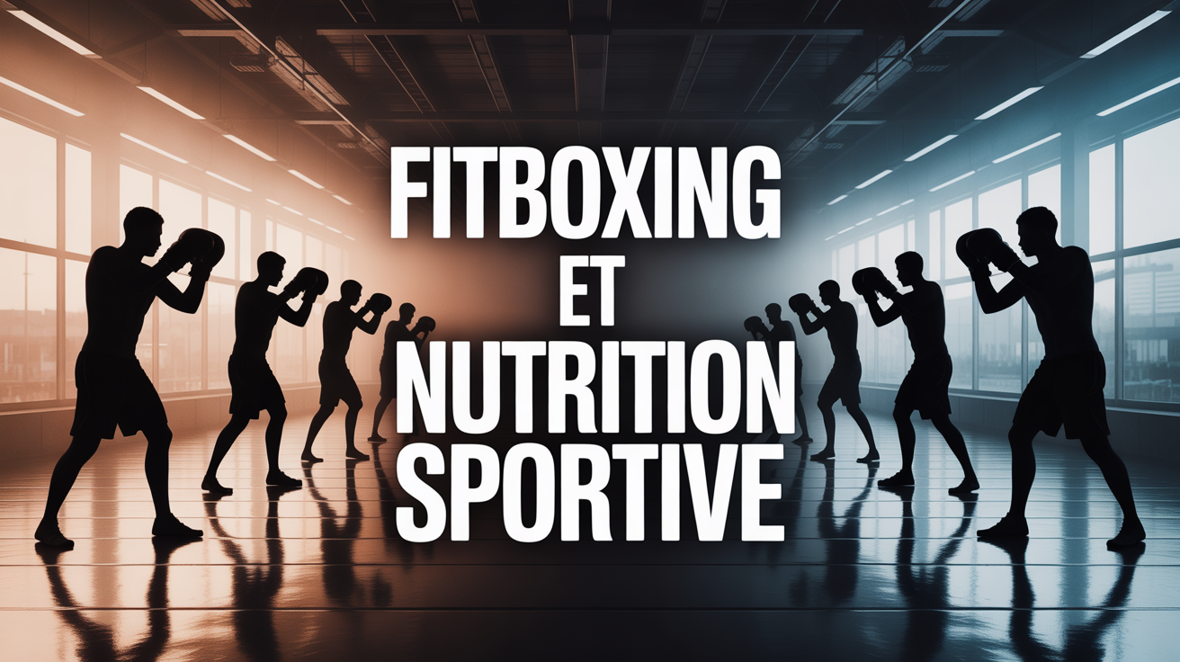 Salle fitboxing silhouettes sportifs ambiance energie