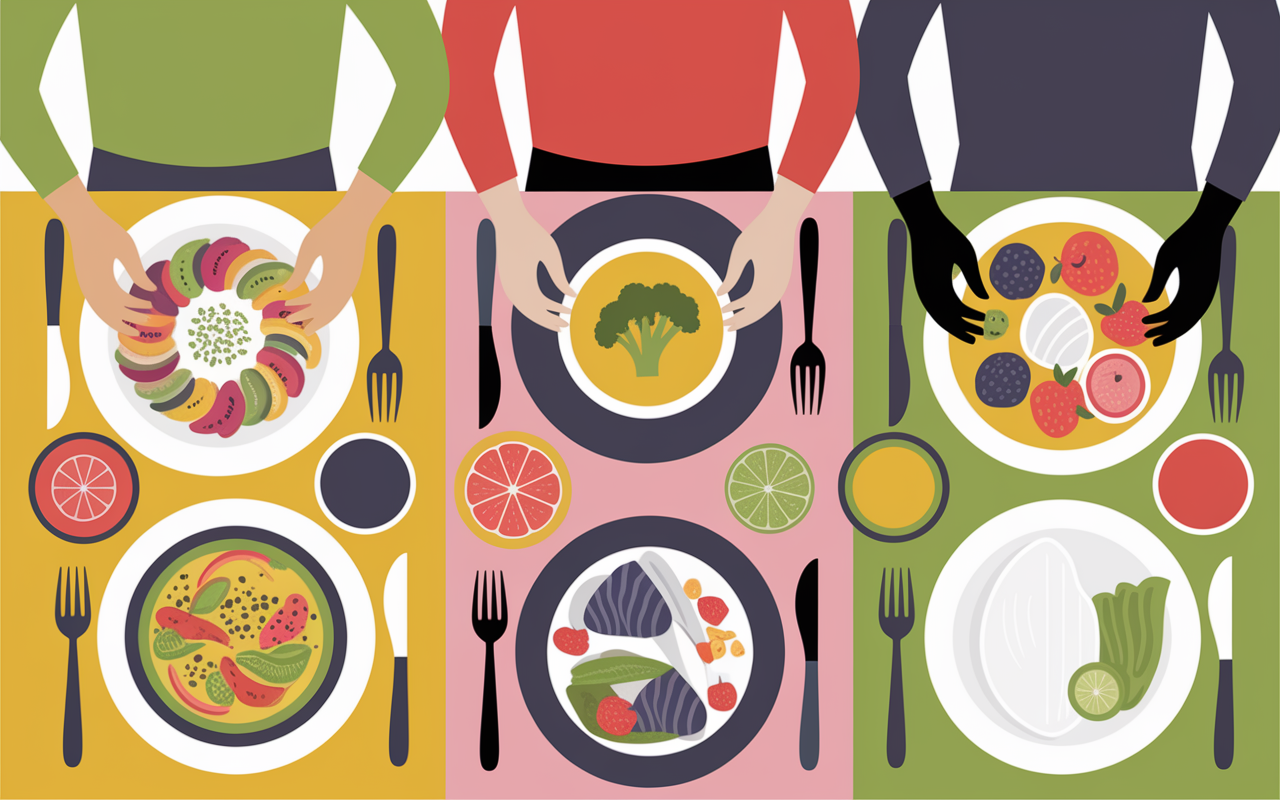 Menus variés intégrant aliments faibles en calories
