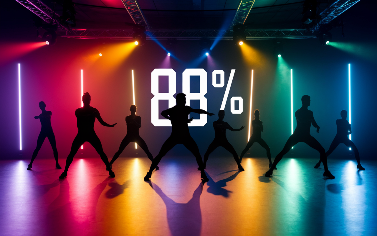 Groupe motivé fitness en musique chiffres