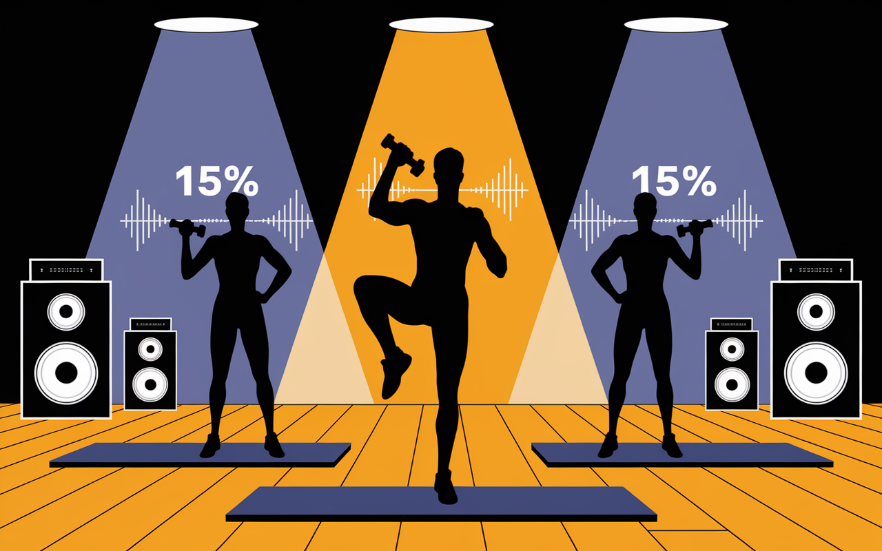 musique sport motivation silhouettes haltères chiffres