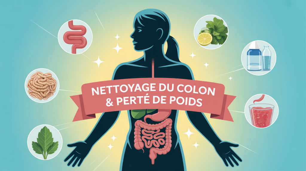 Nettoyage du côlon et perte de poids illustration medicale