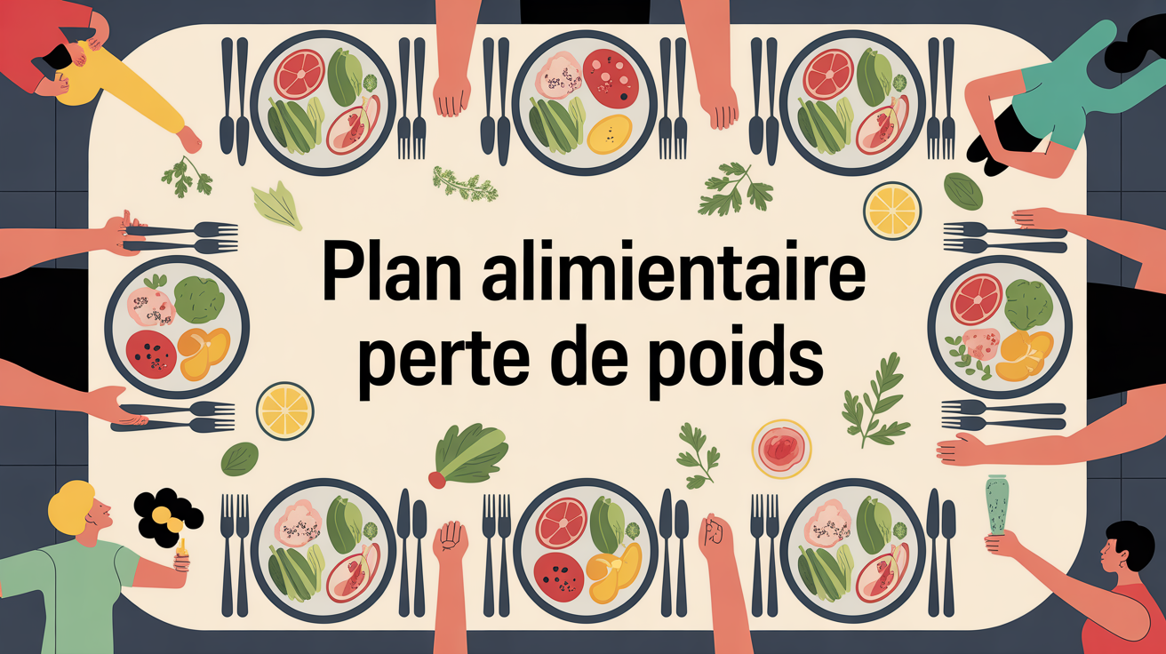 plan alimentaire pour perte de poids illustration table