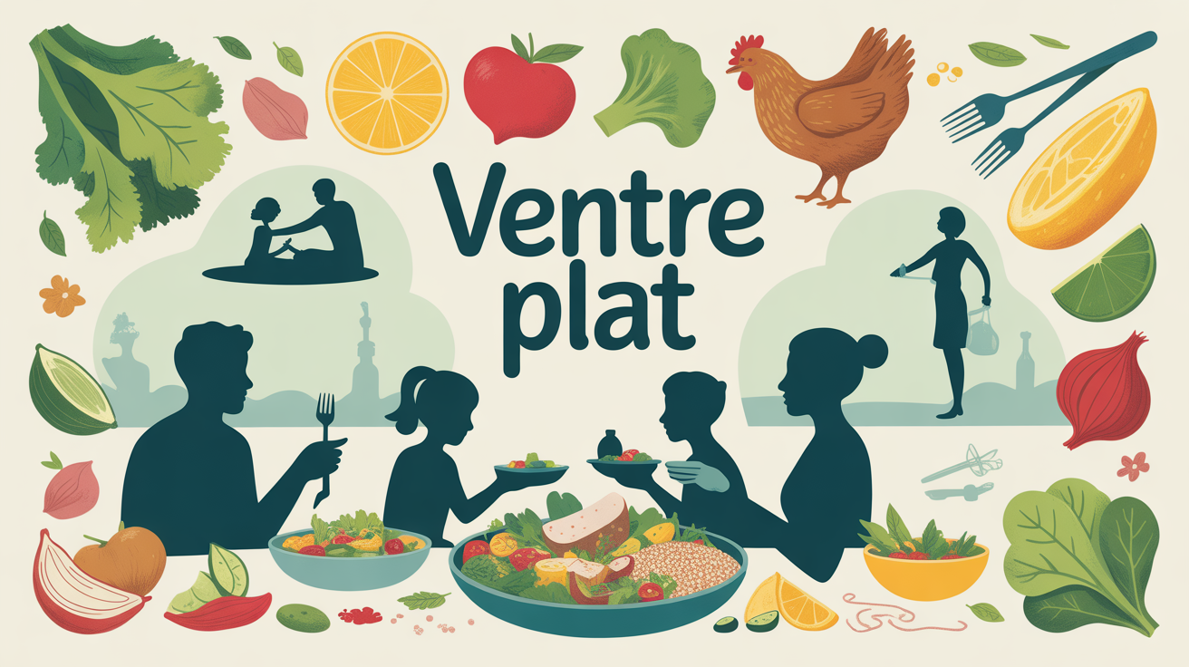 illustration assiette equilibree recette pour maigrir le ventre