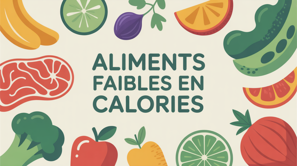 Tableau aliments faibles en calories silhouettes colorées