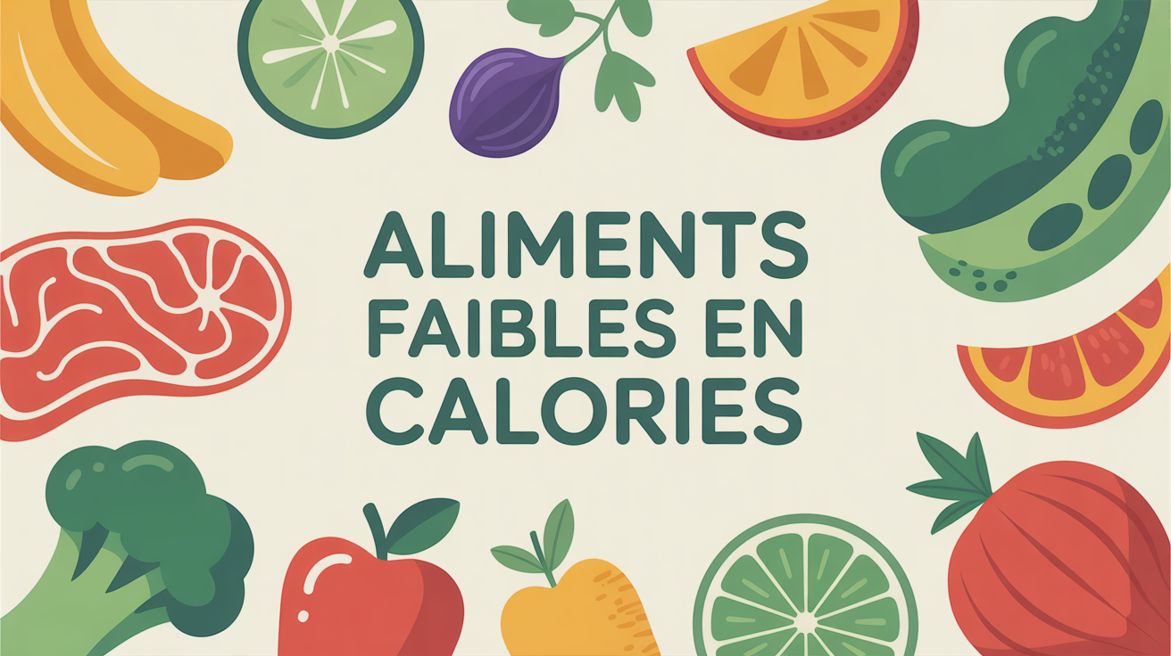 Tableau aliments faibles en calories silhouettes colorées