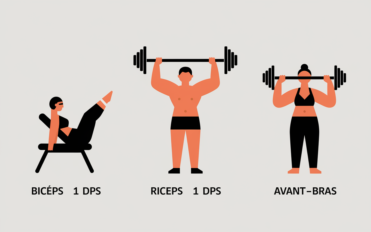 Exercices pour avoir des gros bras en 1 mois curl dips icones