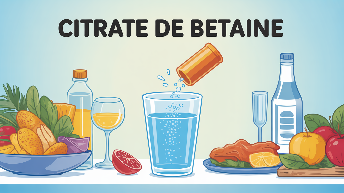 citrate de betaïne brule graisse illustration verre eau