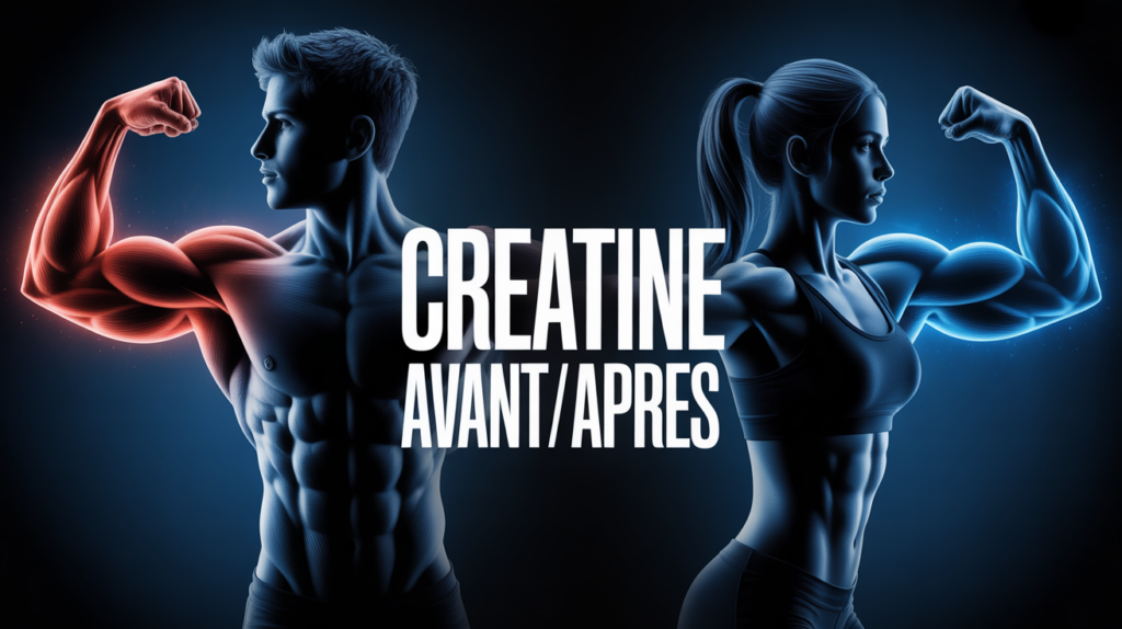créatine avant/après photos vue transformation homme femme