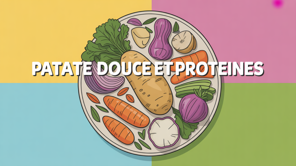 Assiette sportive avec patate douce proteine