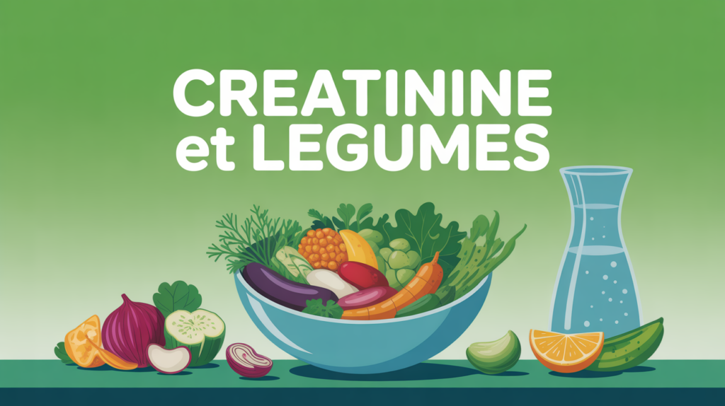 Créatinine et légumes, assiette colorée