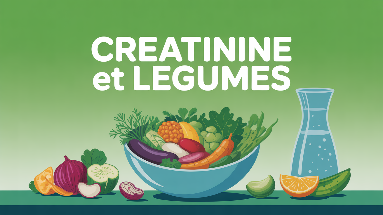 Créatinine et légumes, assiette colorée