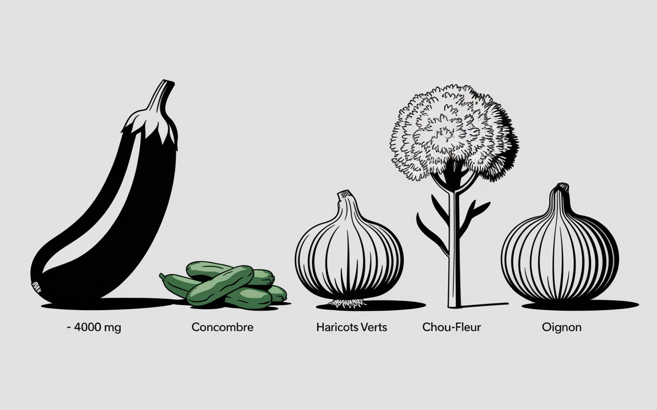 Tableau légumes faibles en créatinine