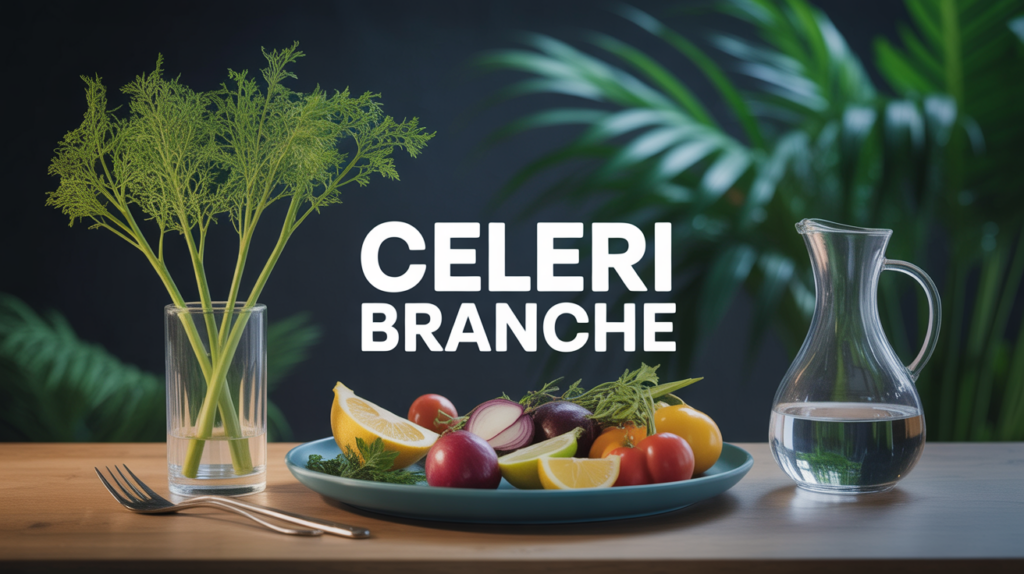 Assiette équilibrée avec celeri en branche et légumes