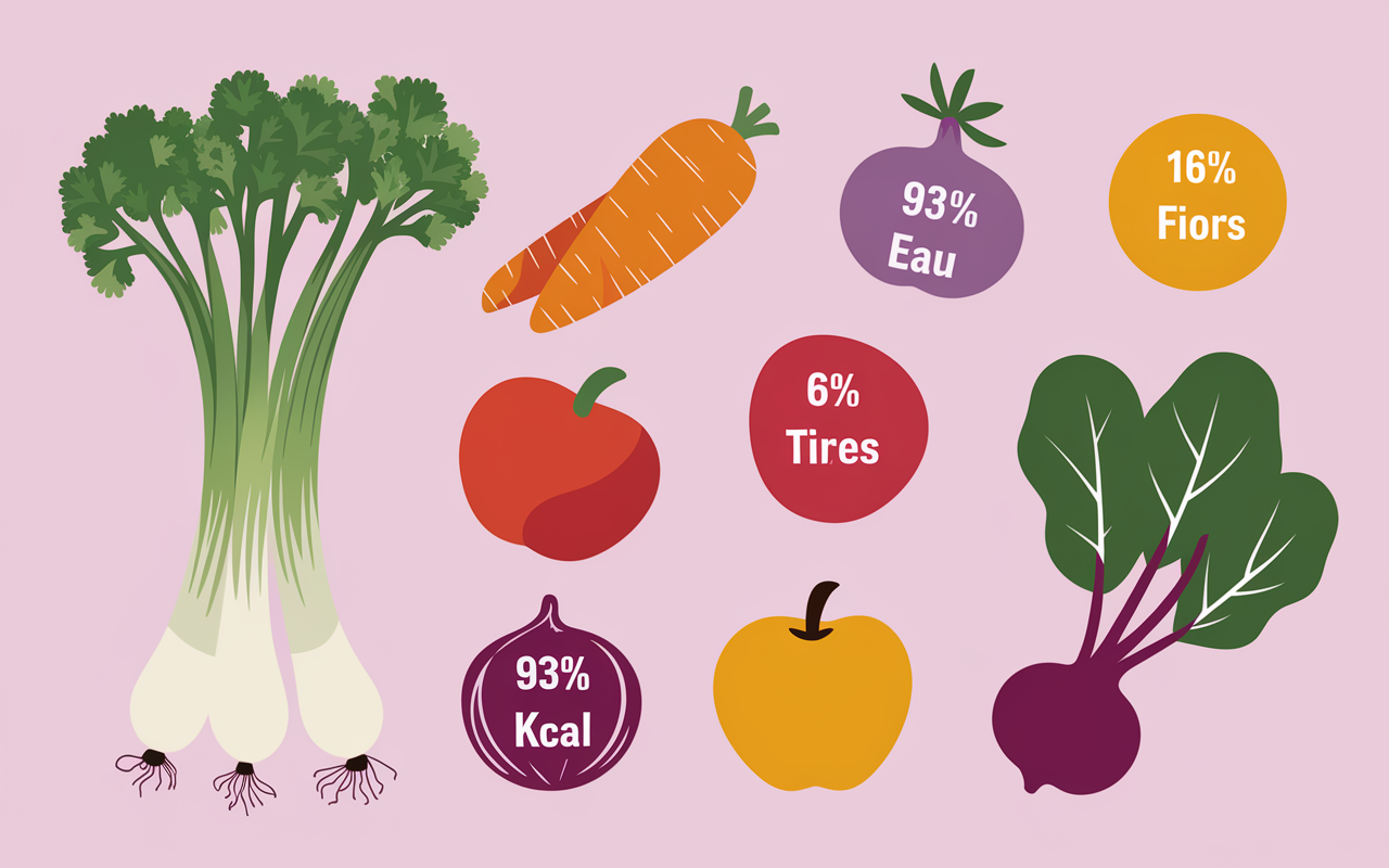 Table alimentaire celeri branche valeurs nutritionnelles