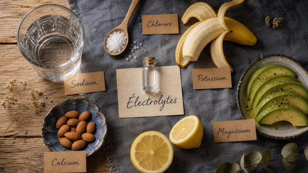 Electrolytes c est quoi : sodium potassium magnésium calcium pour l’hydratation musculaire