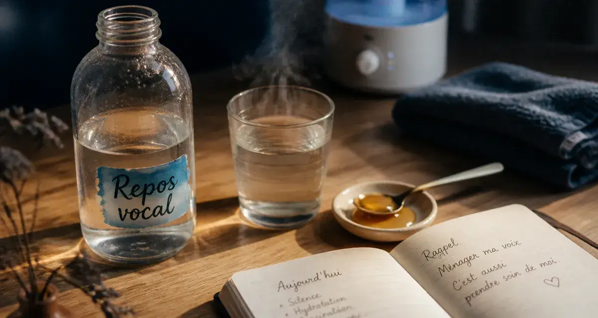 Extinction de voix que faire : miel et eau tiède pour récupération vocale