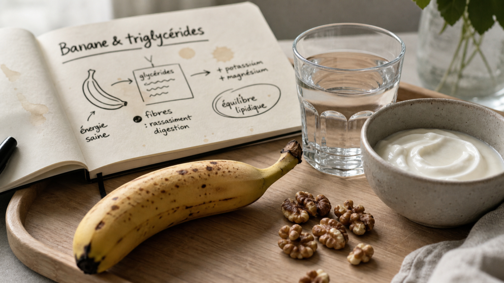 Banane et triglycérides : banane, yaourt et portion