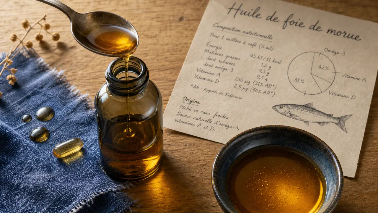 Huile foie de morue : bienfaits cheveux, flacon et gélule