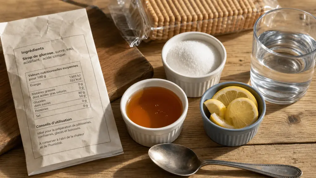 Sirop de glucose sante : étiquette et ingrédients, index glycémique 99