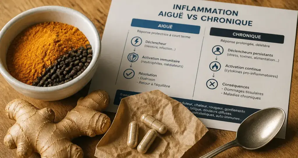 Anti inflammatoire naturel puissant : curcuma, gingembre et poivre pour douleurs chroniques