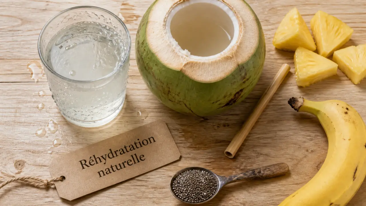 Bienfait eau de coco : eau de coco réhydratante en verre